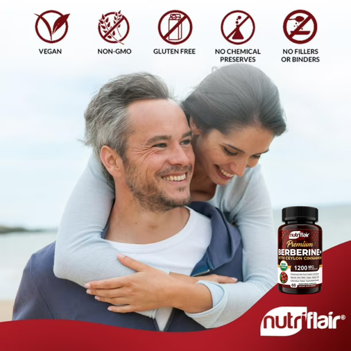 NutriFlair Berberine+ Premium HCL 1200 mg 60 cápsulas